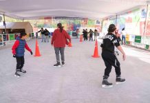 En Corregidora, la pista de hielo llenó de alegría a miles de familias