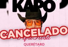 Cancelan concierto de Kapo en Querétaro, programado para el 03 de noviembre en el Auditorio Josefa Ortiz de Domínguez